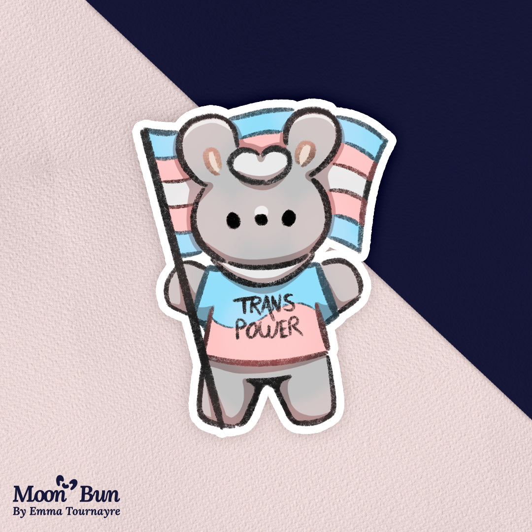 'Trans Power Bun' Sticker